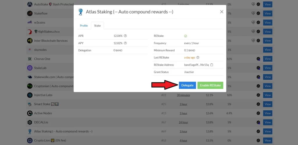 Are staking rewards automatically staked, What is auto compound staking, How often do you get rewards for staking, Are staking rewards compounded, Which is the highest paying auto staking & auto-compounding protocol, Is crypto staking compounded daily, What is the best staking platform, What are the best staking tokens, What is the daily compounding reward, What is the best auto compounding crypto, Is it better to compound daily or monthly, How can I earn daily compound interest, how to autocompound staking rewards, BAND validator, How to stake BAND tokens, The best BAND protocol validator, Where to stake BAND, Yieldmos, REstake app, Atlas Staking, Delegate BAND to Atlas Staking