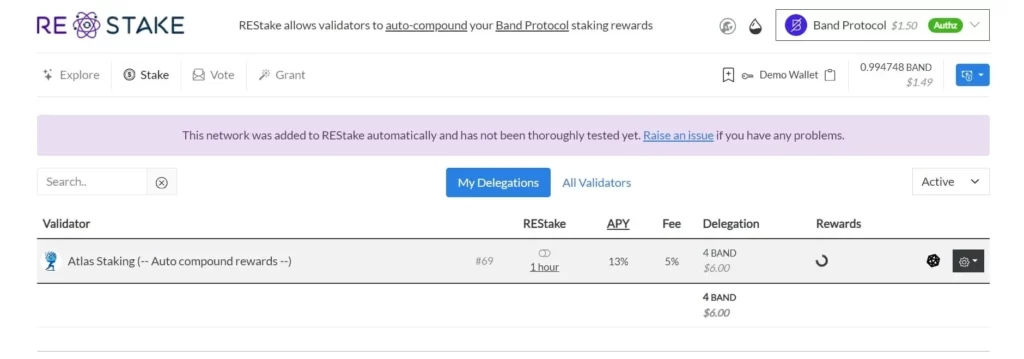 Are staking rewards automatically staked, What is auto compound staking, How often do you get rewards for staking, Are staking rewards compounded, Which is the highest paying auto staking & auto-compounding protocol, Is crypto staking compounded daily, What is the best staking platform, What are the best staking tokens, What is the daily compounding reward, What is the best auto compounding crypto, Is it better to compound daily or monthly, How can I earn daily compound interest, how to autocompound staking rewards, BAND validator, How to stake BAND tokens, The best BAND protocol validator, Where to stake BAND, Yieldmos, REstake app, Atlas Staking, BAND delegations