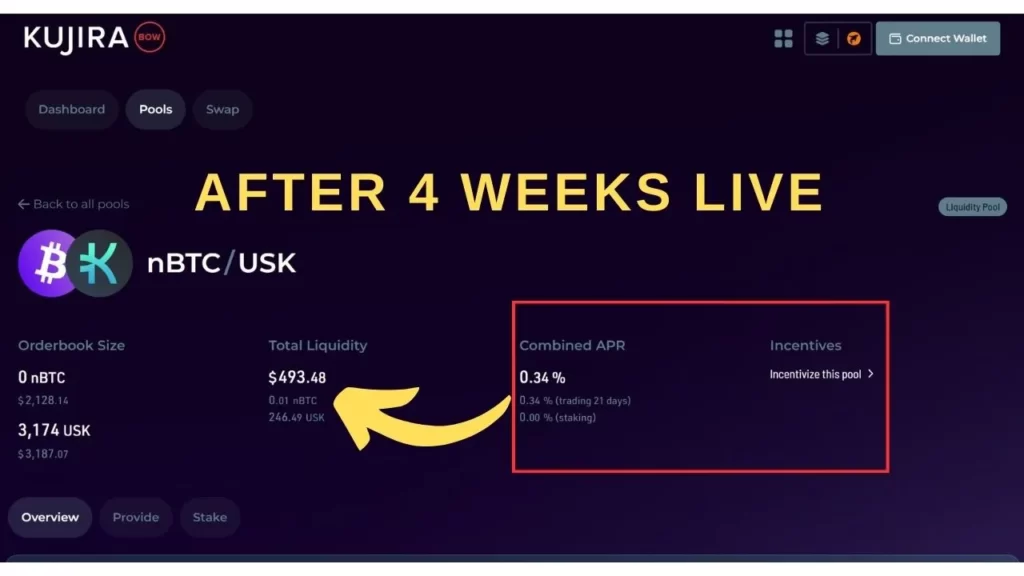 Kujira nBTC USK liquidity pool, earn yield on nBTC, Nomic bitcoin