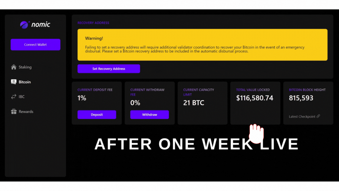 Nomic bitcoin, nBTC liquidity, nBTC Cosmos