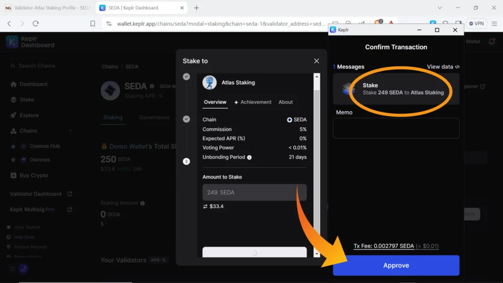 Seda protocol, Seda network, Seda Cosmos network, SEDA token, SEDA validator, where to stake SEDA, the best place to stake SEDA tokens, stake SEDA using Keplr browser wallet, stake SEDA in Keplr desktop, stake SEDA with Keplr extension, SEDA staking rewards