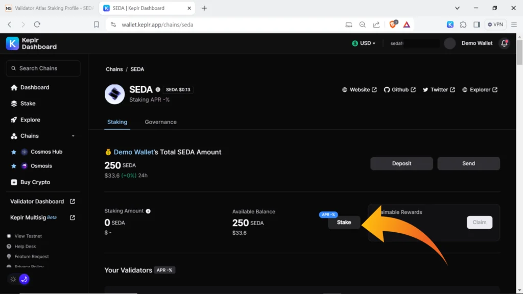 Seda protocol, Seda network, Seda Cosmos network, SEDA token, SEDA validator, where to stake SEDA, the best place to stake SEDA tokens, stake SEDA using Keplr browser wallet, stake SEDA in Keplr desktop, stake SEDA with Keplr extension, SEDA staking rewards