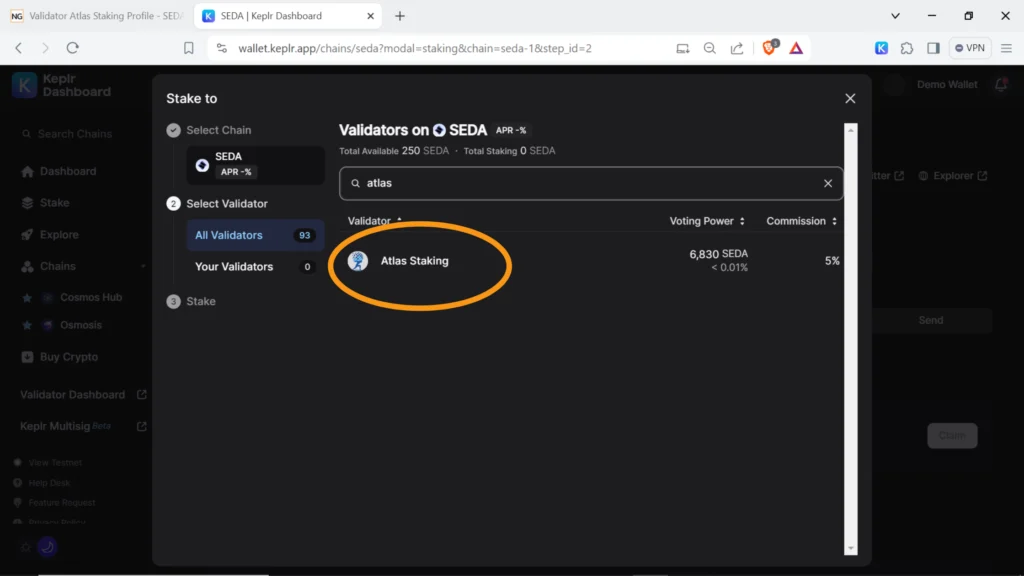 Seda protocol, Seda network, Seda Cosmos network, SEDA token, SEDA validator, where to stake SEDA, the best place to stake SEDA tokens, stake SEDA using Keplr browser wallet, stake SEDA in Keplr desktop, stake SEDA with Keplr extension, SEDA staking rewards