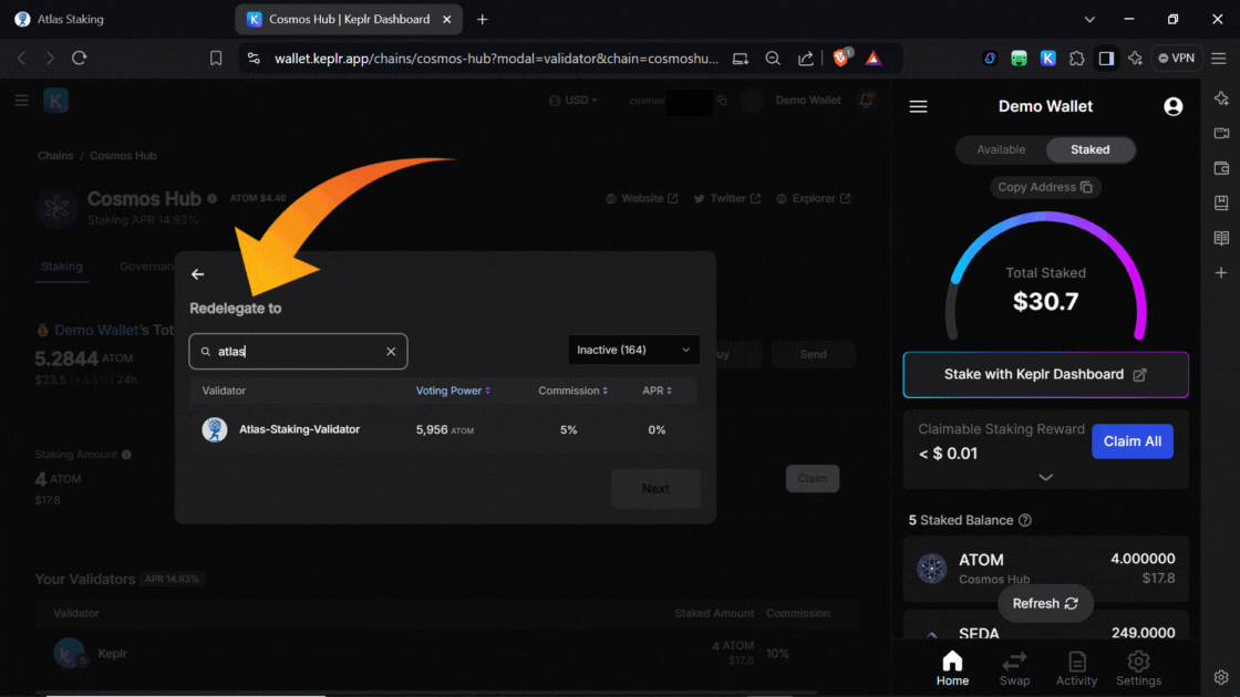 ATOM validator, switch validators in Keplr, how to redelegate using Keplr, where to stake ATOM, how to stake Cosmos ATOM in Keplr, Keplr mobile wallet app, the best place to stake ATOM, the best ATOM validator, which ATOM validator do I choose, how do you stake on Keplr, is ATOM staking worth it, Is ATOM good for staking, ATOM staking APY, What is the reward for ATOM staking, How do I get ATOM on my Keplr wallet, Keplr wallet staking guide, ATOM staking rewards calculator, How to delegate ATOM tokens, Is ATOM Proof of Stake, Does Keplr wallet support ATOM, Trading ATOM on Keplr wallet, How to add ATOM to Keplr wallet, ATOM liquid staking, What wallets support ATOM, Best place to stake ATOM, How long does it take to unstake ATOM, How does ATOM staking work, Should I stake ATOM on Kraken, Should I stake ATOM on Coinbase, staking ATOM on Binance, Is ATOM staking legit, Why is staking ATOM a good idea, Can I restake ATOM, Compound ATOM staking rewards