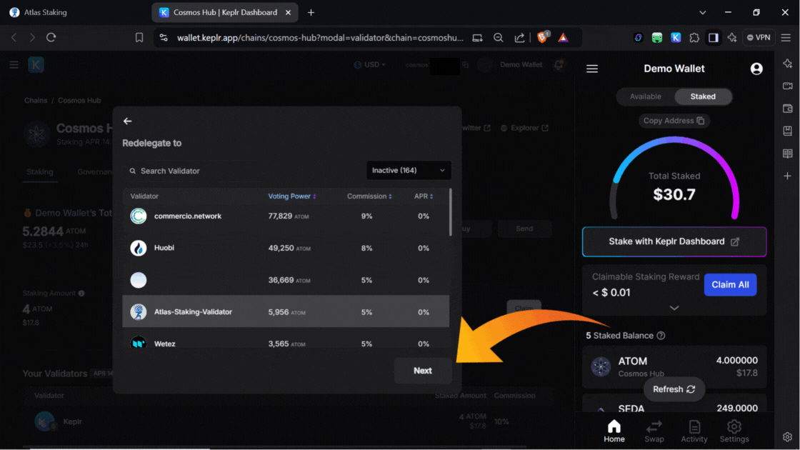 ATOM validator, switch validators in Keplr, how to redelegate using Keplr, where to stake ATOM, how to stake Cosmos ATOM in Keplr, Keplr mobile wallet app, the best place to stake ATOM, the best ATOM validator, which ATOM validator do I choose, how do you stake on Keplr, is ATOM staking worth it, Is ATOM good for staking, ATOM staking APY, What is the reward for ATOM staking, How do I get ATOM on my Keplr wallet, Keplr wallet staking guide, ATOM staking rewards calculator, How to delegate ATOM tokens, Is ATOM Proof of Stake, Does Keplr wallet support ATOM, Trading ATOM on Keplr wallet, How to add ATOM to Keplr wallet, ATOM liquid staking, What wallets support ATOM, Best place to stake ATOM, How long does it take to unstake ATOM, How does ATOM staking work, Should I stake ATOM on Kraken, Should I stake ATOM on Coinbase, staking ATOM on Binance, Is ATOM staking legit, Why is staking ATOM a good idea, Can I restake ATOM, Compound ATOM staking rewards