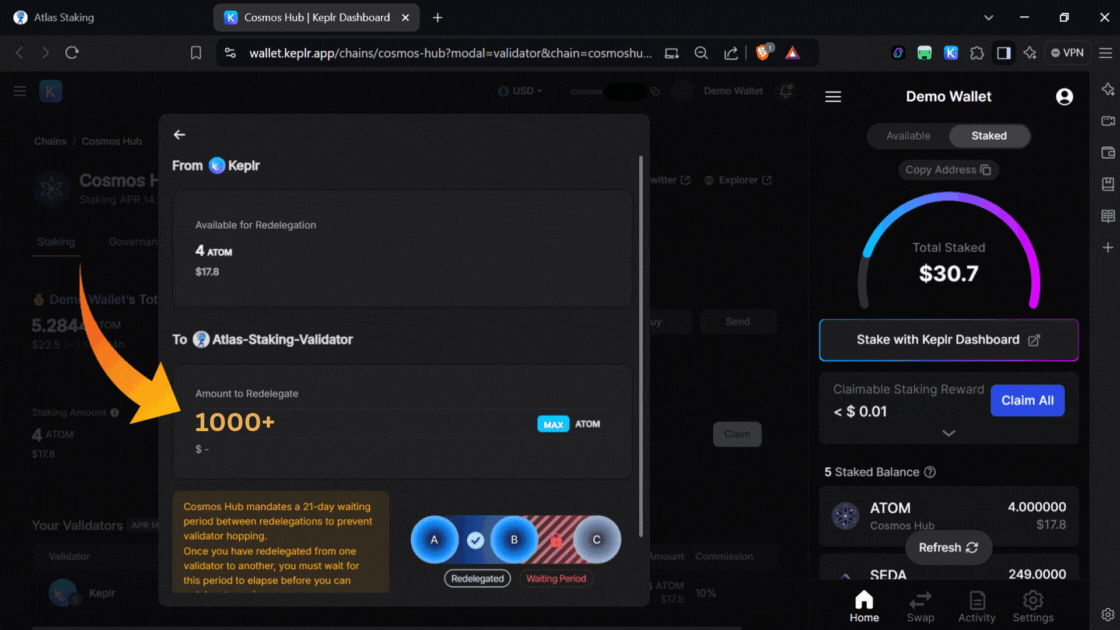 ATOM validator, switch validators in Keplr, how to redelegate using Keplr, where to stake ATOM, how to stake Cosmos ATOM in Keplr, Keplr mobile wallet app, the best place to stake ATOM, the best ATOM validator, which ATOM validator do I choose, how do you stake on Keplr, is ATOM staking worth it, Is ATOM good for staking, ATOM staking APY, What is the reward for ATOM staking, How do I get ATOM on my Keplr wallet, Keplr wallet staking guide, ATOM staking rewards calculator, How to delegate ATOM tokens, Is ATOM Proof of Stake, Does Keplr wallet support ATOM, Trading ATOM on Keplr wallet, How to add ATOM to Keplr wallet, ATOM liquid staking, What wallets support ATOM, Best place to stake ATOM, How long does it take to unstake ATOM, How does ATOM staking work, Should I stake ATOM on Kraken, Should I stake ATOM on Coinbase, staking ATOM on Binance, Is ATOM staking legit, Why is staking ATOM a good idea, Can I restake ATOM, Compound ATOM staking rewards