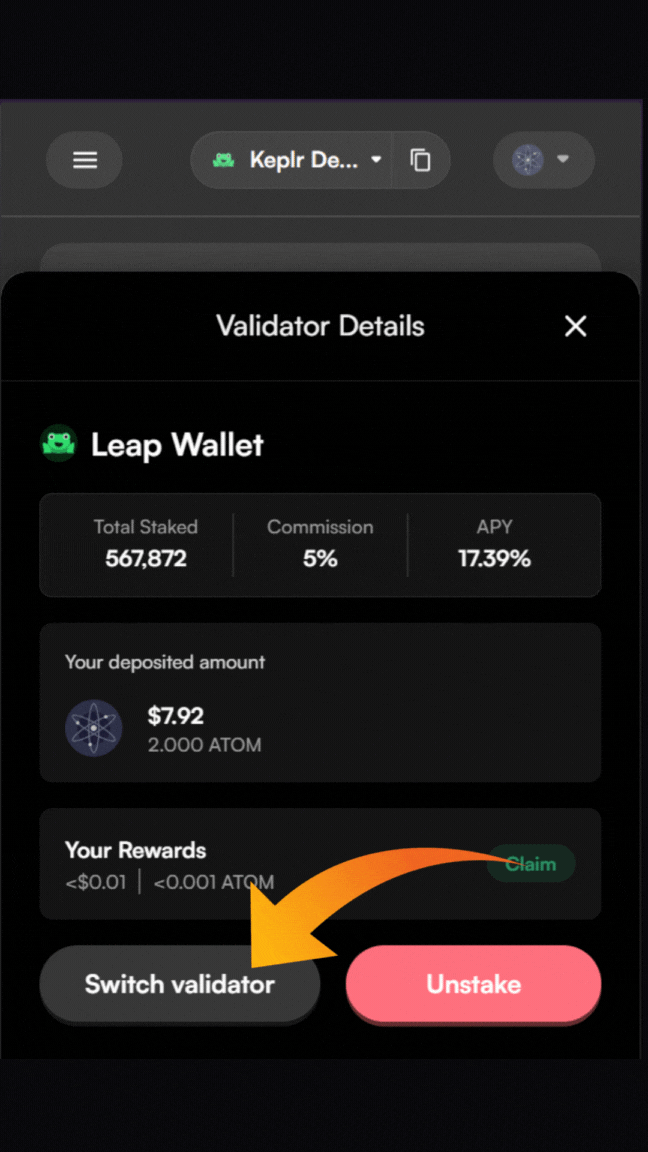 ATOM validator, switch validators in Leap, how to redelegate using Leap, where to stake ATOM, how to stake Cosmos ATOM in Leap, Leap mobile wallet app, the best place to stake ATOM, the best ATOM validator, which ATOM validator do I choose, how do you stake on Leap, is ATOM staking worth it, Is ATOM good for staking, ATOM staking APY, What is the reward for ATOM staking, How do I get ATOM on my Leap wallet, Leap wallet staking guide, ATOM staking rewards calculator, How to delegate ATOM tokens, Is ATOM Proof of Stake, Does Leap wallet support ATOM, Trading ATOM on Leap wallet, How to add ATOM to Leap wallet, ATOM liquid staking, What wallets support ATOM, Best place to stake ATOM, How long does it take to unstake ATOM, How does ATOM staking work, Should I stake ATOM on Kraken, Should I stake ATOM on Coinbase, staking ATOM on Binance, Is ATOM staking legit, Why is staking ATOM a good idea, Can I restake ATOM, Compound ATOM staking rewards