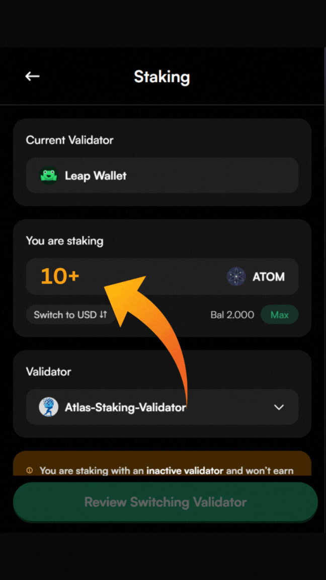 ATOM validator, switch validators in Leap, how to redelegate using Leap, where to stake ATOM, how to stake Cosmos ATOM in Leap, Leap mobile wallet app, the best place to stake ATOM, the best ATOM validator, which ATOM validator do I choose, how do you stake on Leap, is ATOM staking worth it, Is ATOM good for staking, ATOM staking APY, What is the reward for ATOM staking, How do I get ATOM on my Leap wallet, Leap wallet staking guide, ATOM staking rewards calculator, How to delegate ATOM tokens, Is ATOM Proof of Stake, Does Leap wallet support ATOM, Trading ATOM on Leap wallet, How to add ATOM to Leap wallet, ATOM liquid staking, What wallets support ATOM, Best place to stake ATOM, How long does it take to unstake ATOM, How does ATOM staking work, Should I stake ATOM on Kraken, Should I stake ATOM on Coinbase, staking ATOM on Binance, Is ATOM staking legit, Why is staking ATOM a good idea, Can I restake ATOM, Compound ATOM staking rewards