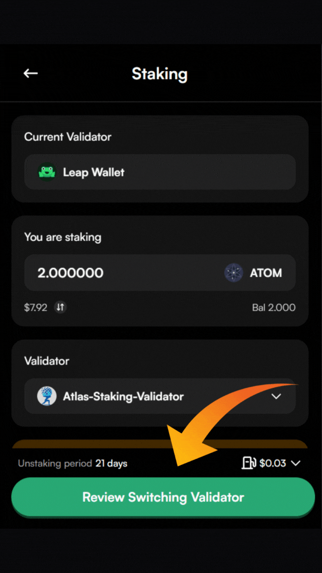 ATOM validator, switch validators in Leap, how to redelegate using Leap, where to stake ATOM, how to stake Cosmos ATOM in Leap, Leap mobile wallet app, the best place to stake ATOM, the best ATOM validator, which ATOM validator do I choose, how do you stake on Leap, is ATOM staking worth it, Is ATOM good for staking, ATOM staking APY, What is the reward for ATOM staking, How do I get ATOM on my Leap wallet, Leap wallet staking guide, ATOM staking rewards calculator, How to delegate ATOM tokens, Is ATOM Proof of Stake, Does Leap wallet support ATOM, Trading ATOM on Leap wallet, How to add ATOM to Leap wallet, ATOM liquid staking, What wallets support ATOM, Best place to stake ATOM, How long does it take to unstake ATOM, How does ATOM staking work, Should I stake ATOM on Kraken, Should I stake ATOM on Coinbase, staking ATOM on Binance, Is ATOM staking legit, Why is staking ATOM a good idea, Can I restake ATOM, Compound ATOM staking rewards
