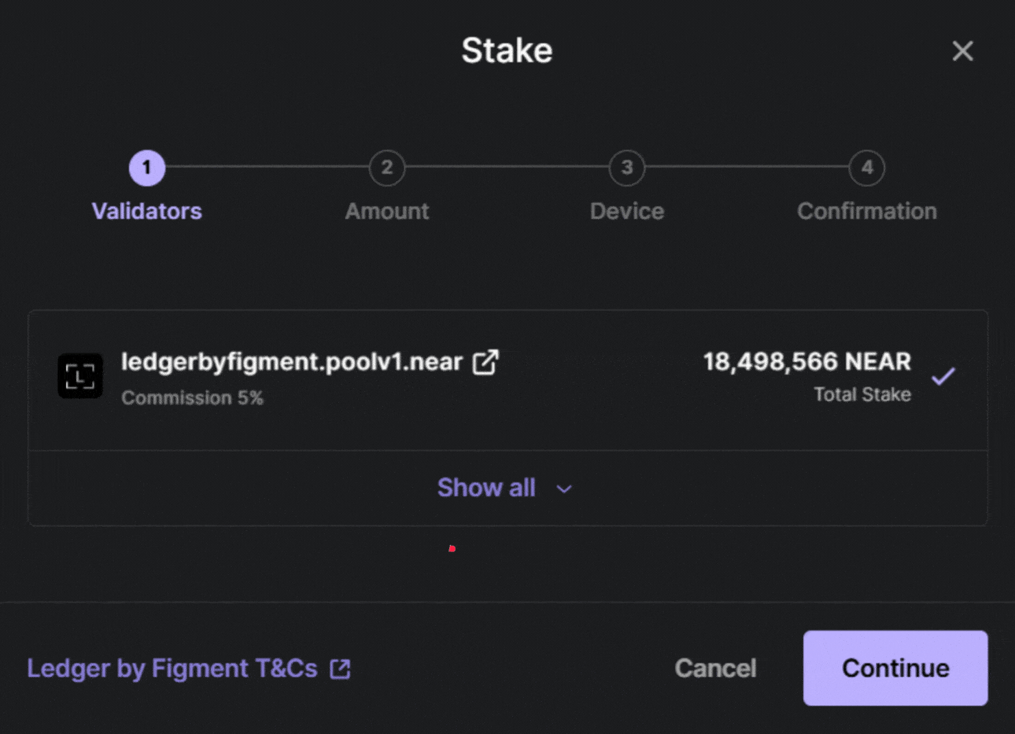 STAKE NEAR WITH LEDGER