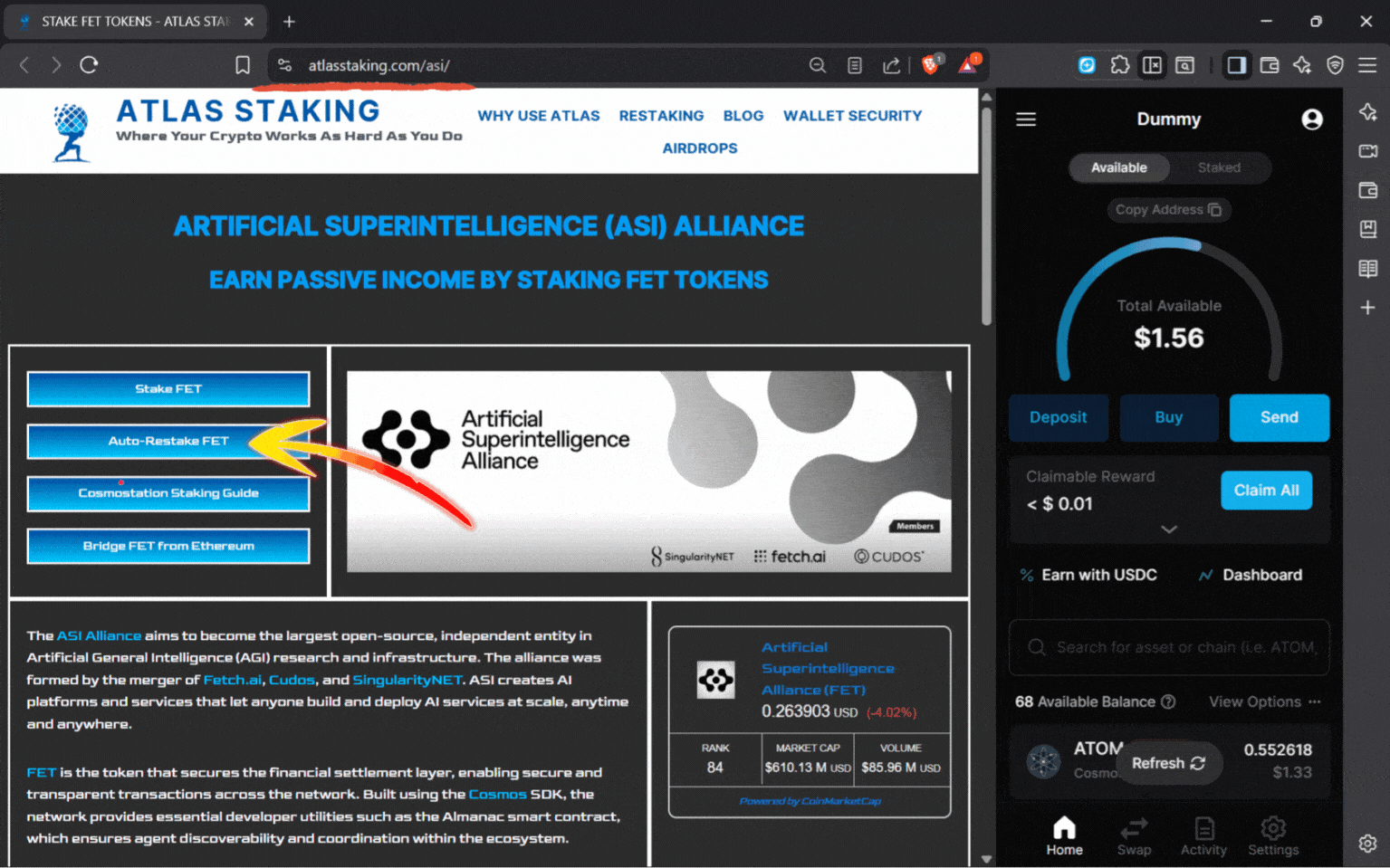 Are staking rewards automatically staked, What is auto compound staking, How often do you get rewards for staking, Are staking rewards compounded, Which is the highest paying auto staking & auto-compounding protocol, Is crypto staking compounded daily, What is the best staking platform, What are the best staking tokens, What is the daily compounding reward, What is the best auto compounding crypto, Is it better to compound daily or monthly, How can I earn daily compound interest, how to autocompound staking rewards, FET validator, FET restaking, How to stake FET tokens, The best FET protocol validator, Where to stake FET, REstake app, Atlas Staking