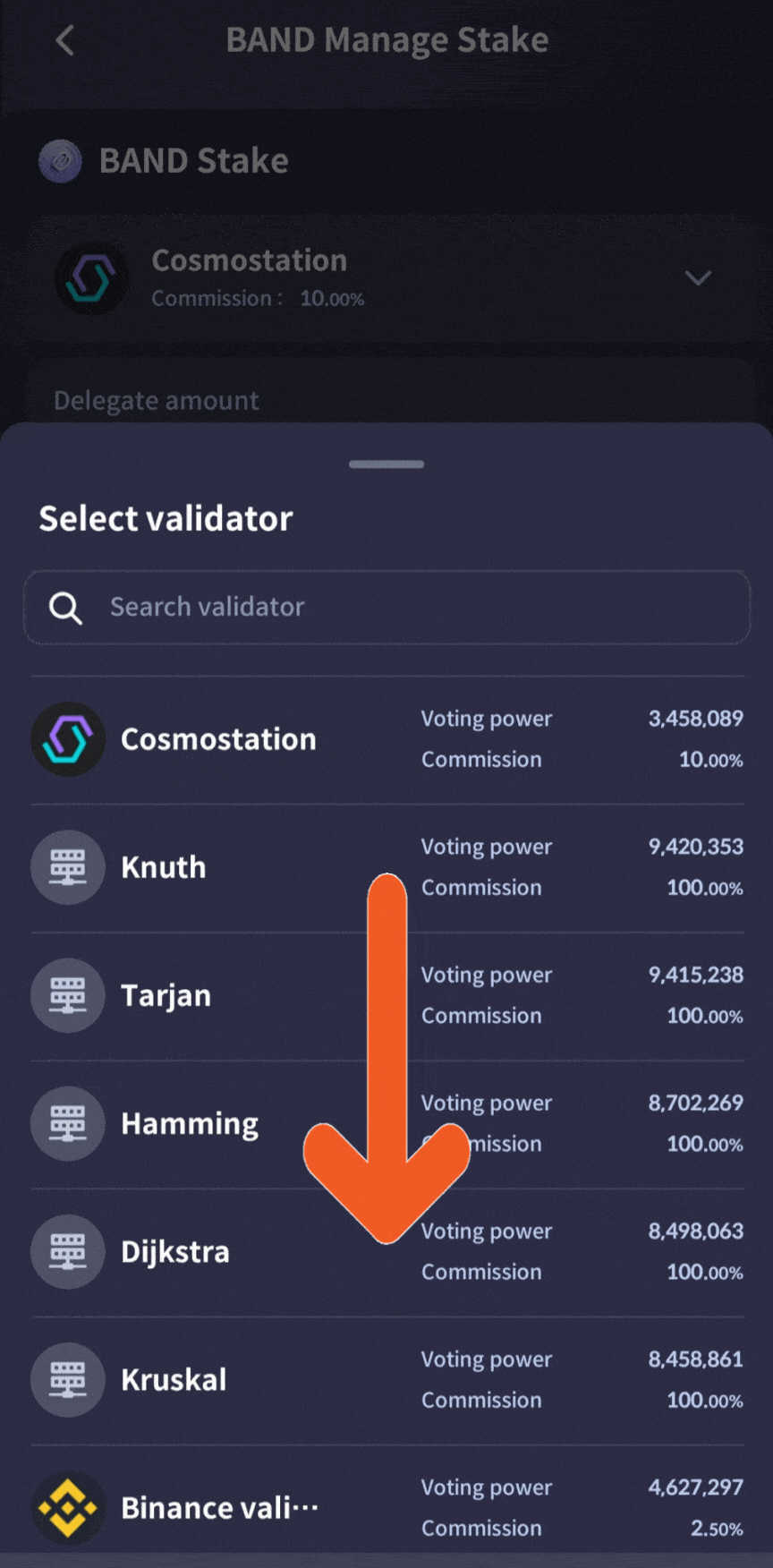 Band protocol, BAND staking, BAND validator, where to stake BAND tokens, how to stake BAND tokens, BAND staking APY, ATOM validator, switch validators in Cosmostation, how to redelegate using Cosmostation, where to stake BAND, how to stake Cosmos BAND in Cosmostation, Cosmostation mobile wallet app, the best place to stake BAND, the best BAND validator, which BAND validator do I choose, how do you stake on Cosmostation, is BAND staking worth it, Is BAND good for staking, BAND staking APY, What is the reward for BAND staking, How do I get BAND on my Cosmostation wallet, Cosmostation wallet staking guide, BAND staking rewards calculator, How to delegate BAND tokens, Is BAND Proof of Stake, Does Cosmostation wallet support BAND, Trading BAND on Cosmostation wallet, How to add BAND to Cosmostation wallet, BAND liquid staking, What wallets support BAND, Best place to stake BAND, How long does it take to unstake BAND, How does BAND staking work, Should I stake BAND on Kraken, Should I stake BAND on Coinbase, staking BAND on Binance, Is BAND staking legit, Why is staking BAND a good idea, Can I restake BAND, Compound BAND staking rewards