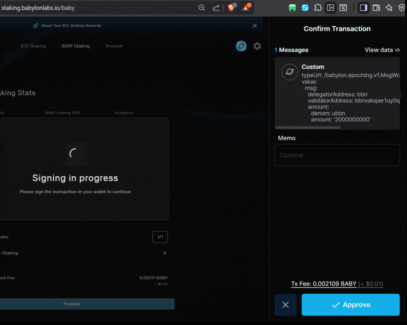 Babylon Staking, Babylon validator, staking BABY tokens, BTC staking Babylon finality provider, Babylon mainnet staking rewards, stake BABY tokens earn rewards, Bitcoin staking passive income, Babylon blockchain validator service, decentralized BTC staking platform, blockchain validator infrastructure, proof of stake validation service, secure cryptocurrency staking, institutional grade validator node, non-custodial Bitcoin staking, finality provider Babylon network, delegated proof of stake rewards, self-sovereign Bitcoin custody solution, crypto staking investment strategy, blockchain delegation for investors, financial independence cryptocurrency staking, long-term Bitcoin yield generation, decentralized finance validator partner, Atlas Staking validator commission rates, Babylon ecosystem staking guide, secure digital asset delegation, cryptocurrency passive rewards earning, https://staking.babylonlabs.io/btc, Keplr wallet, Keplr extension