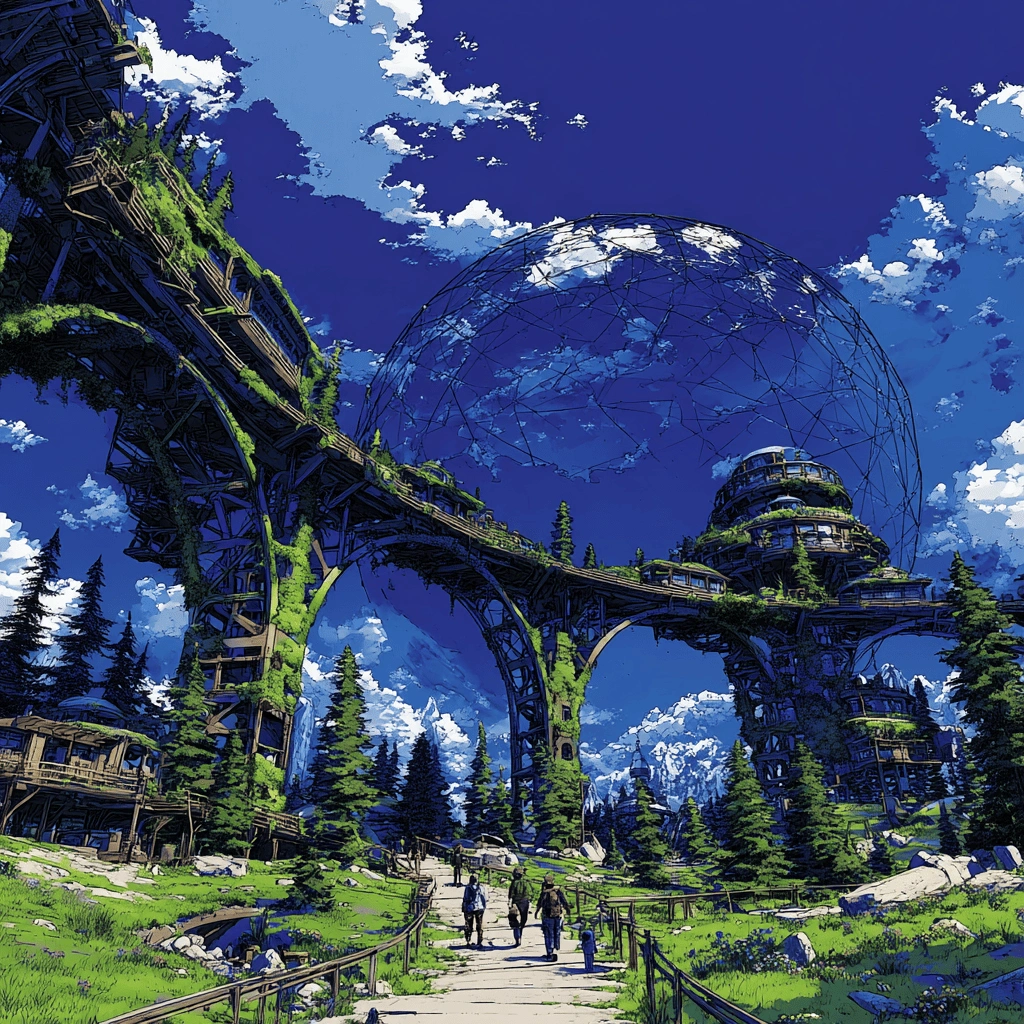 Surreal city skyline with neon data streams representing high‑speed Monad dApps