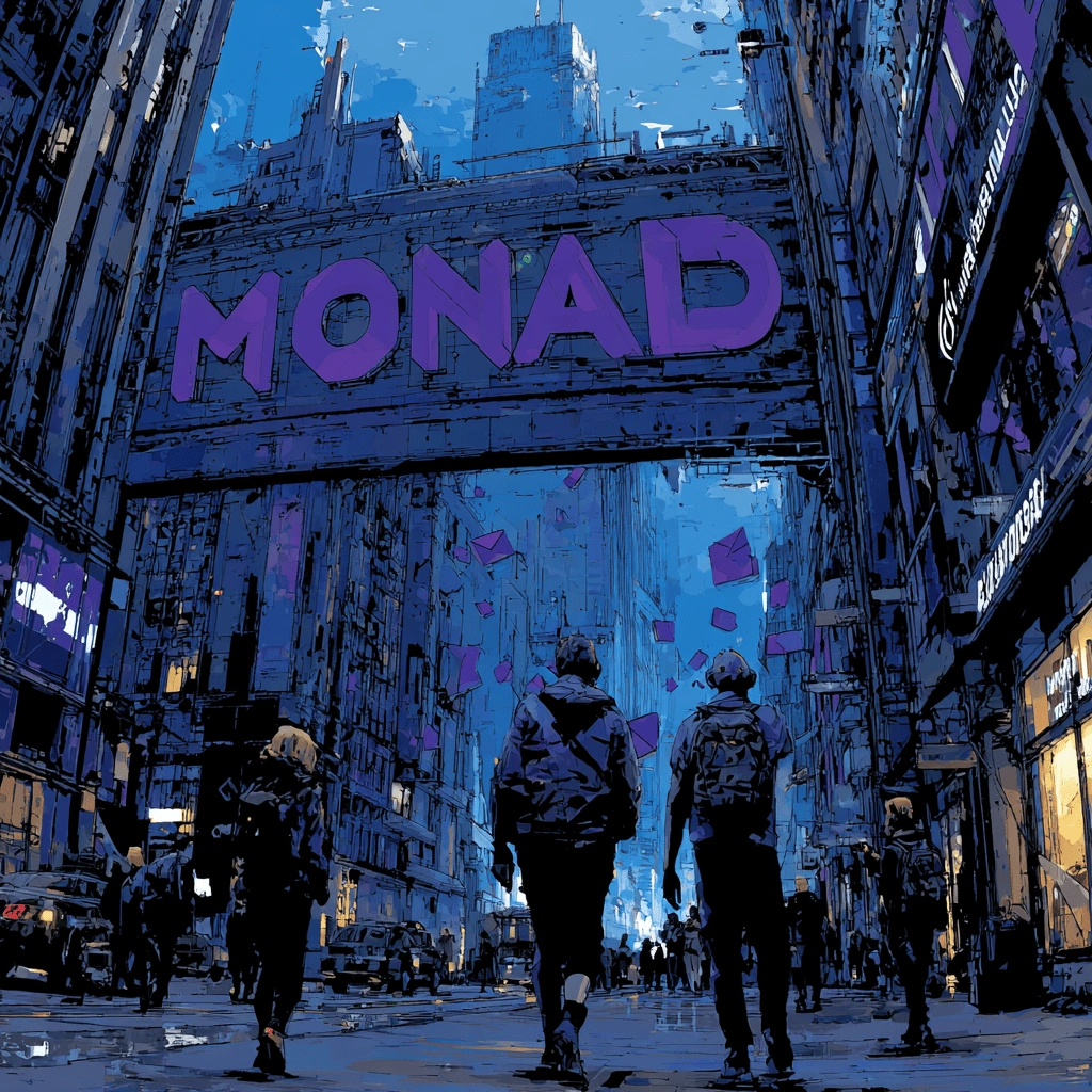 Futuristic control room filled with screens to suggest monitoring Monad validator performance