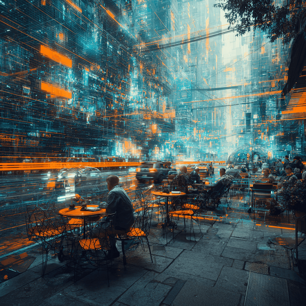 Artwork of laptop and holographic UI representing skills.sh agent skills directory for Story builders