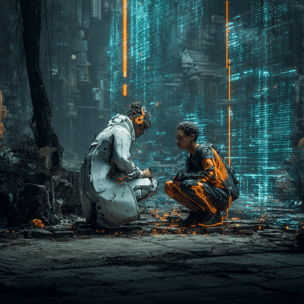 Modern illustration of validator operator monitoring Story network and Story Skills powered tools