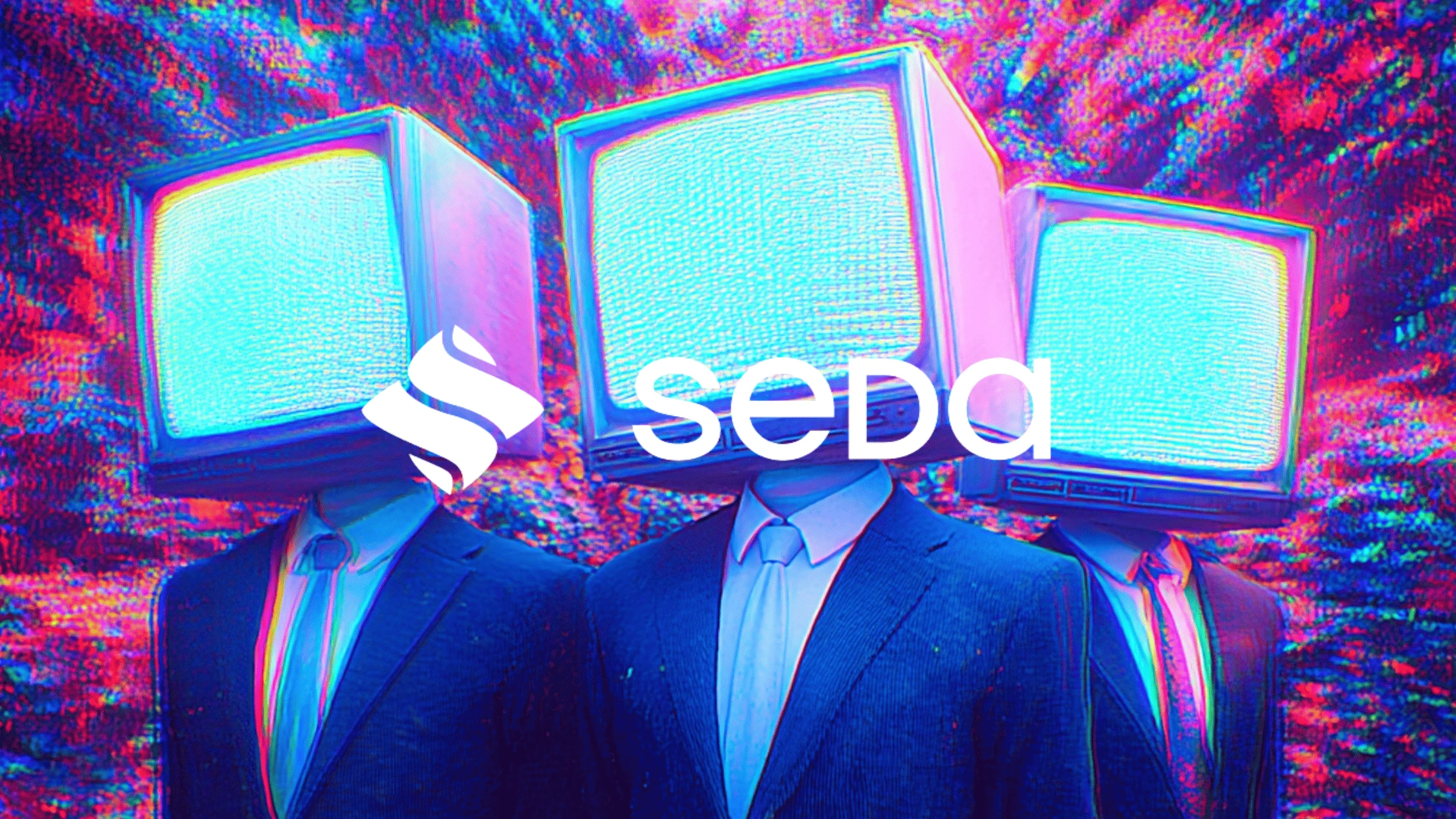 High‑tech SEDA computer network world with bright flowers and AI robots, depicting programmable oracles, validator reliability, and internet‑on‑chain innovation