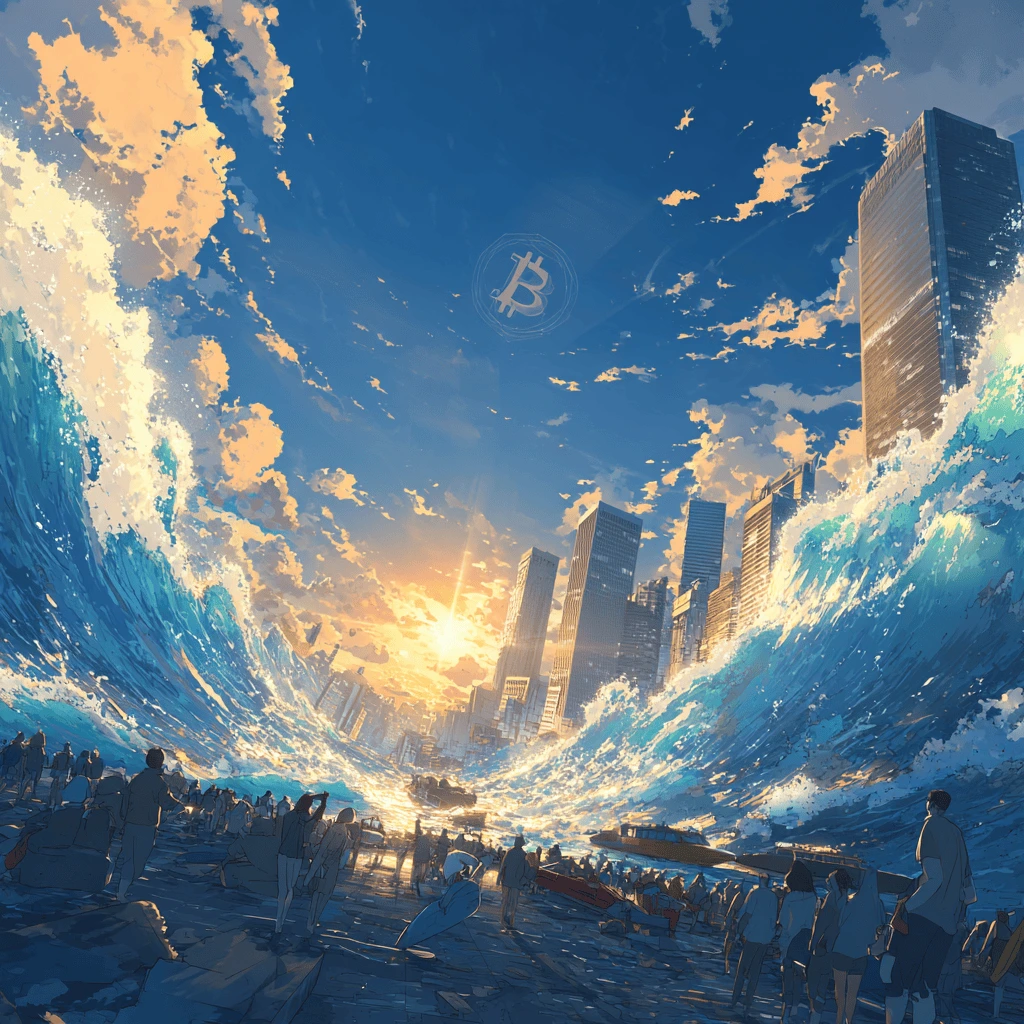 Wave of people checking crypto data on a transparent screen, symbolizing privacy and StarkWare innovation.